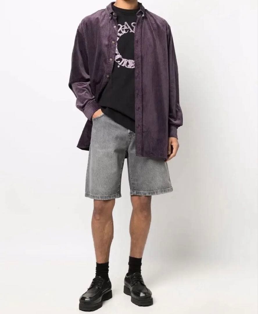 Acne Studios 近年モデル オーバーサイズ 太畝コーデュロイシャツ 紫M Acne Studios