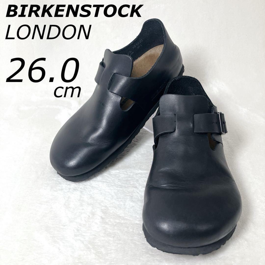 ビルケンシュトック ロンドン 黒 レザー 26cm メンズ サンダル