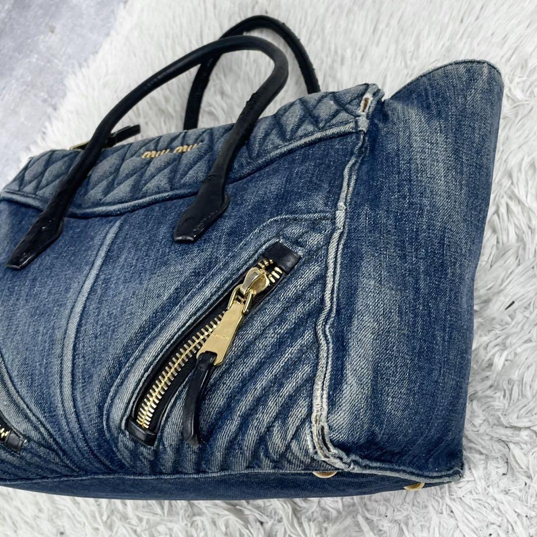 MIU MIU デニムキルティングバッグ miu miu デニム キルティング バッグ L