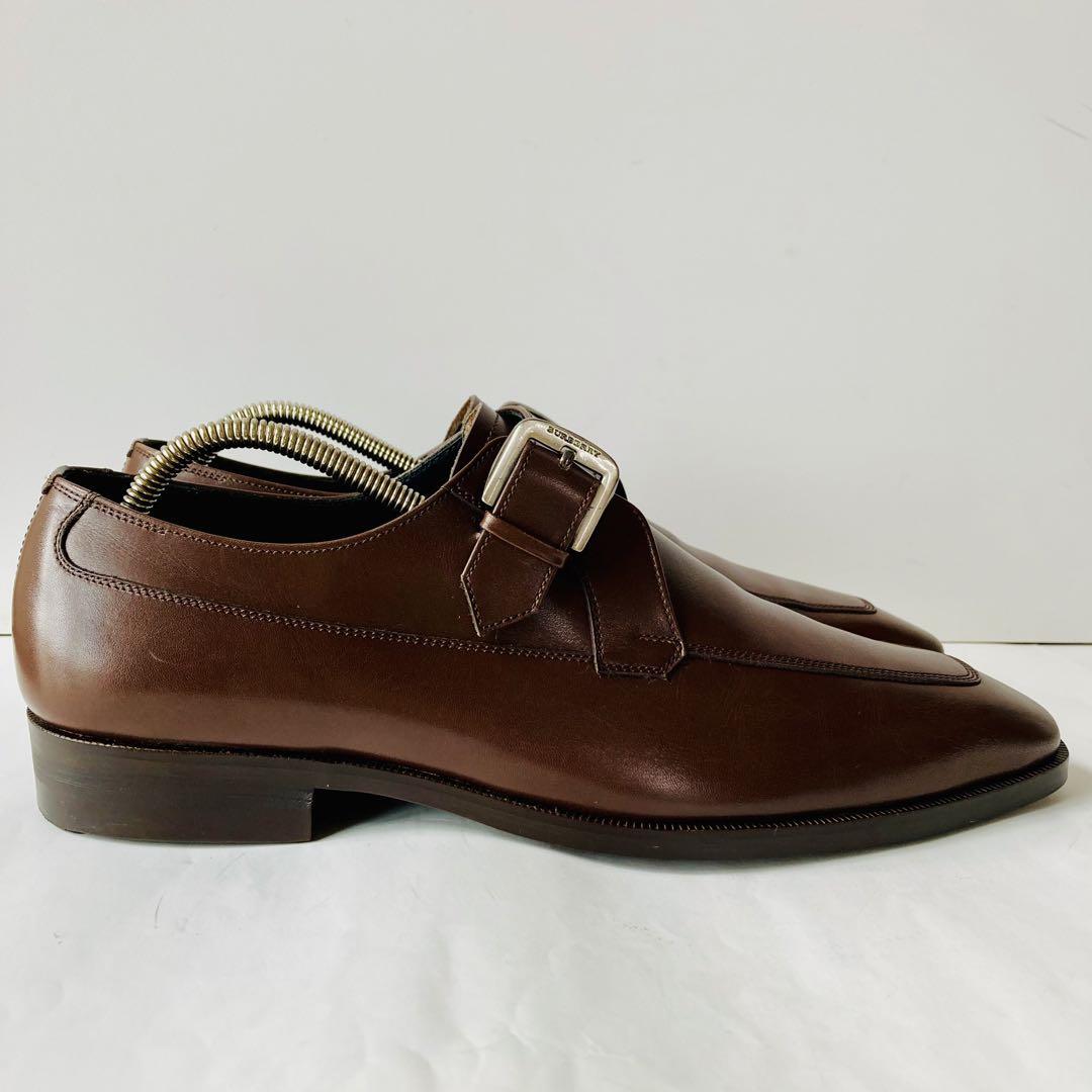 【美品】BURBERRY バーバリー 濃茶 モンクストラップ 25cm 除菌済み