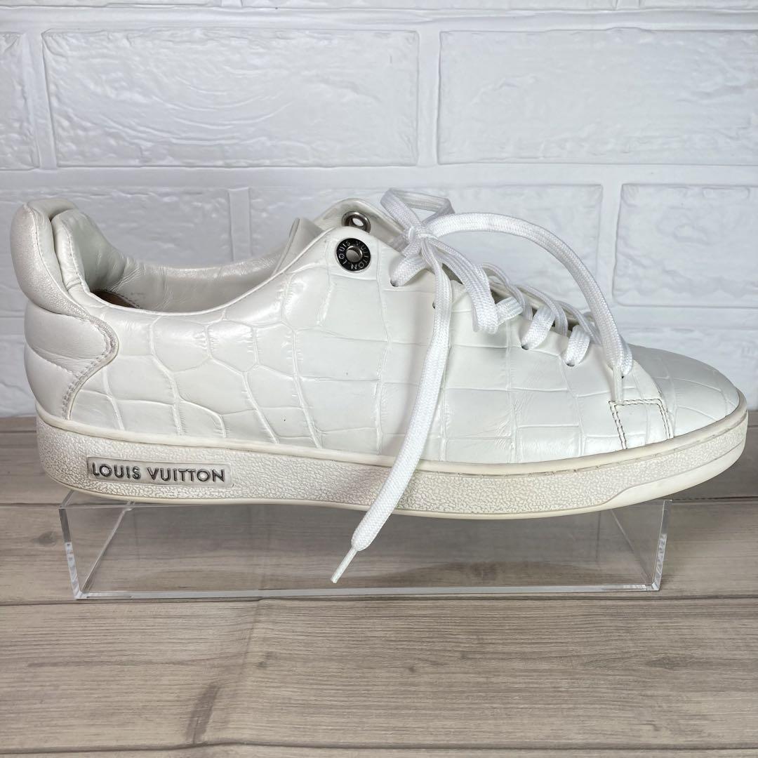 LOUIS VUITTON ルイヴィトン スニーカー クロコ型押し ホワイト