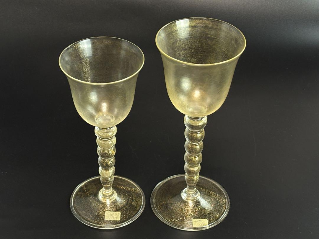 EL.57 VINO ワイングラス 金箔入 2客セット G−333