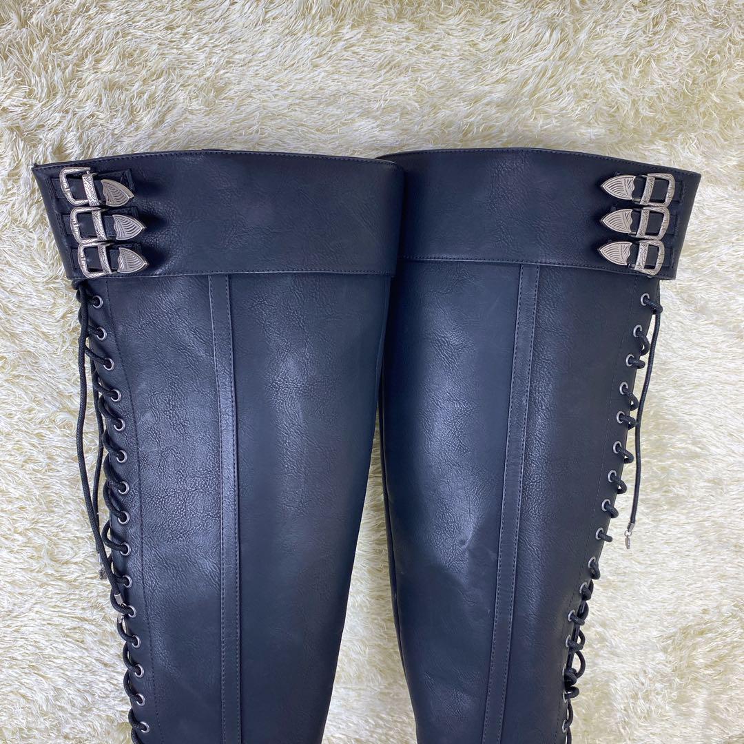 Yello Victoria long boots レースアップ 厚底 ブーツ - メルカリ