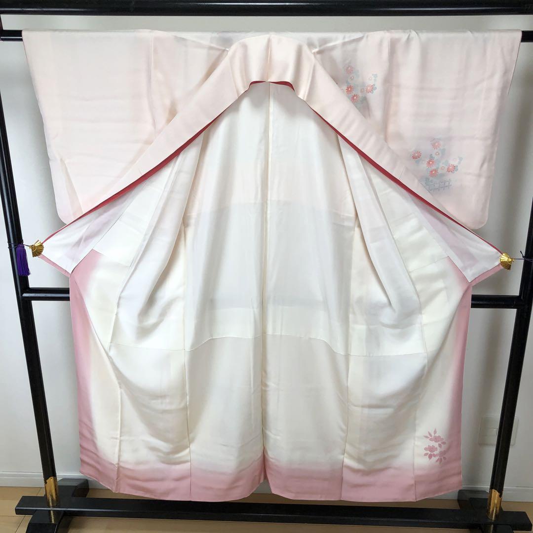 SK-069 付け下げ 広衿 袷 正絹 枝華 橋 建物 高級 SK-069 付け下げ 広衿 袷 正絹 枝華 橋 建物 高級