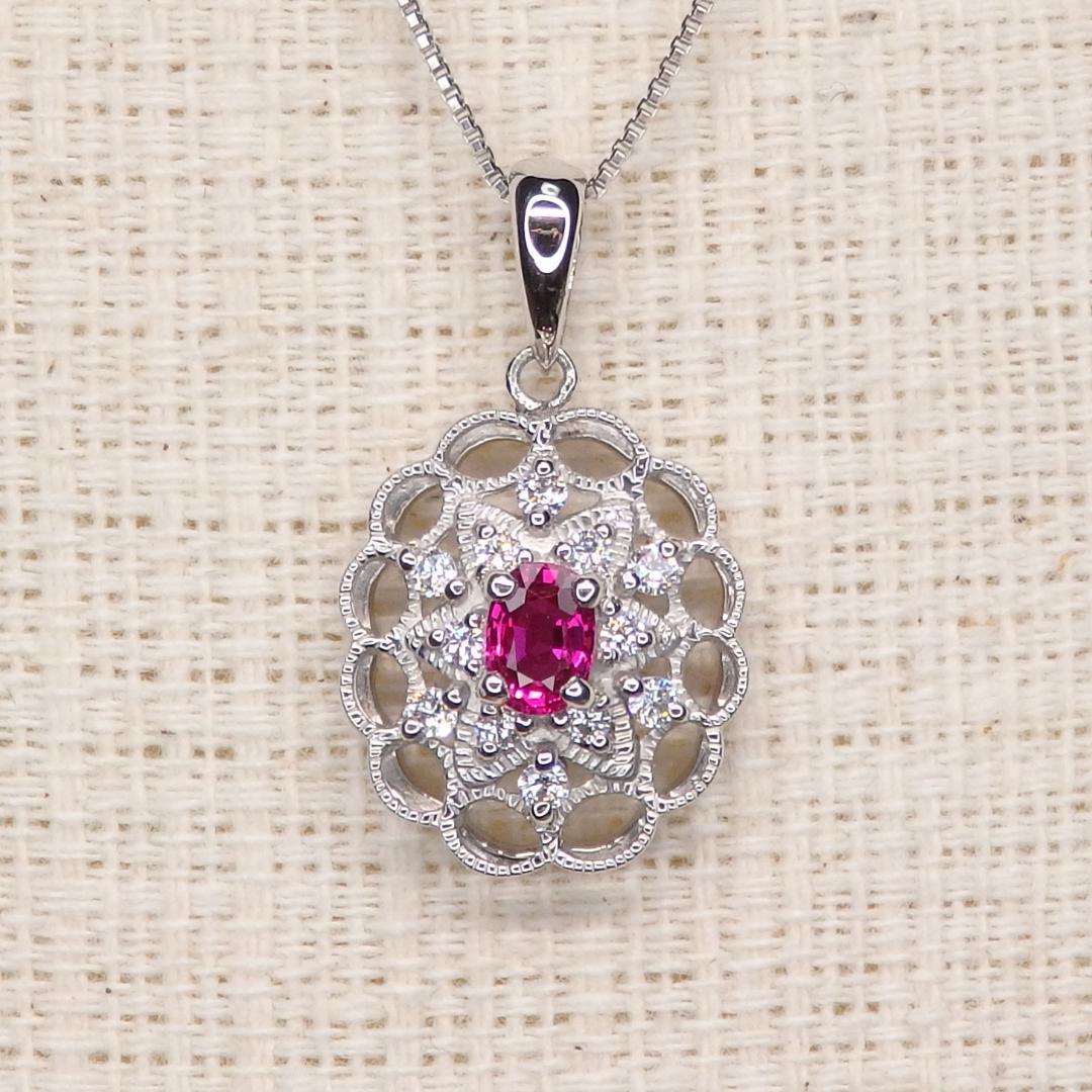 ルビー ペンダントトップ 0.245ct Z5519 プラチナPt 7月誕生石