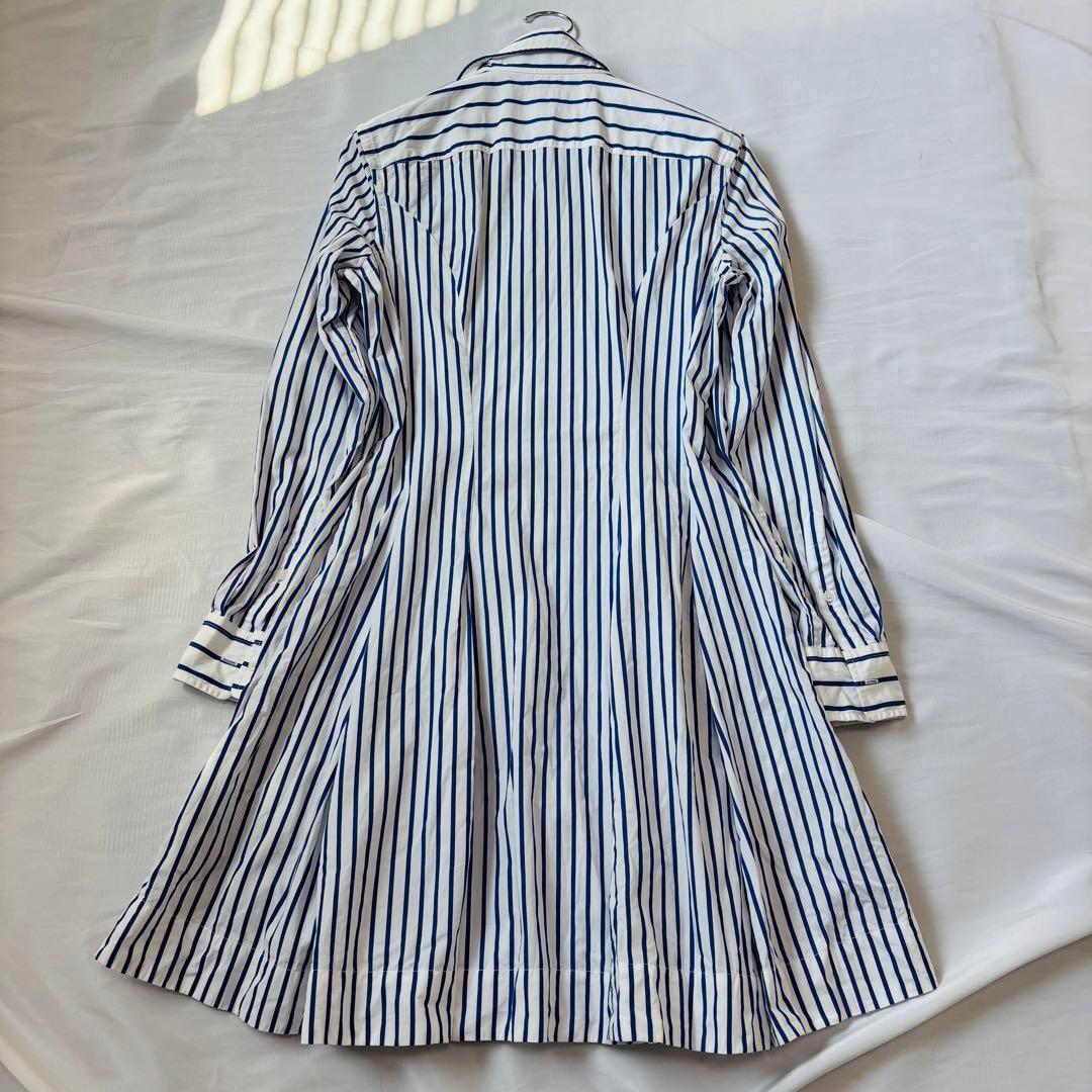 美品 現行 ポロラルフローレン 膝丈 シャツ ワンピース ストライプ ロゴ