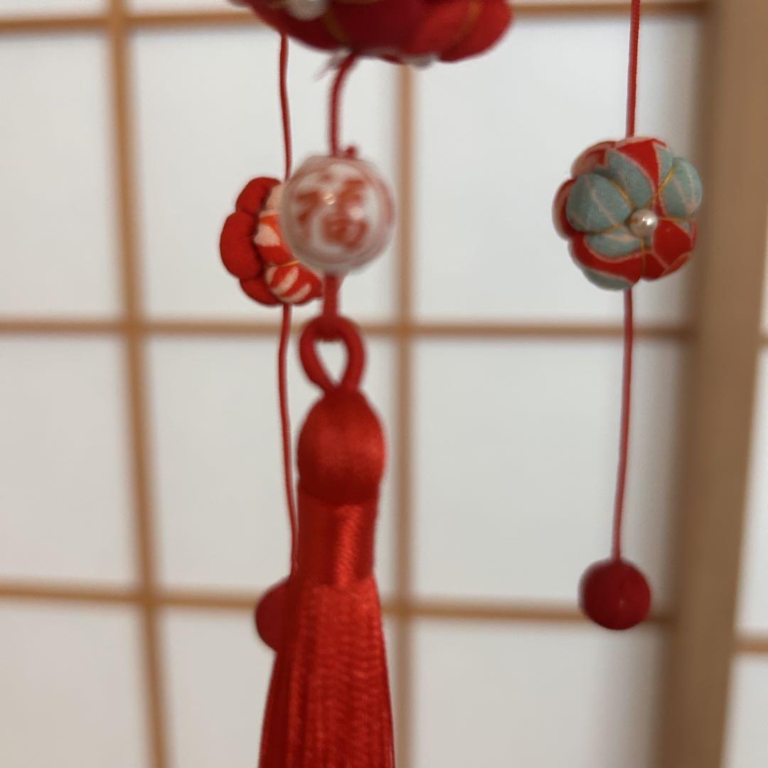 吊るし飾り 彩り9連 赤色 くす玉お花⭐︎ひな祭り 正月飾り