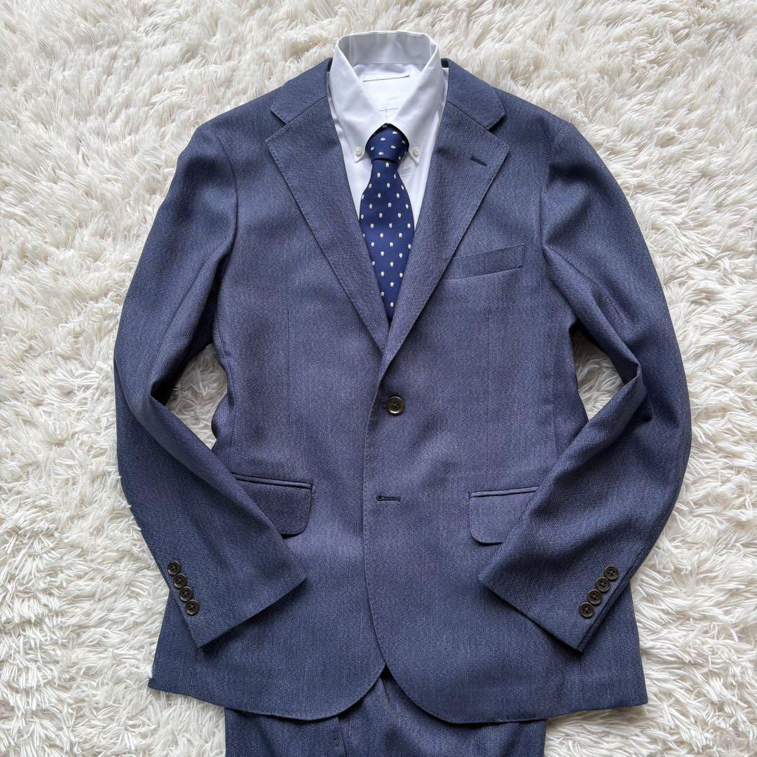 BEAMS HEART ストレッチデニム セットアップ 洗濯可 ブルー系 46