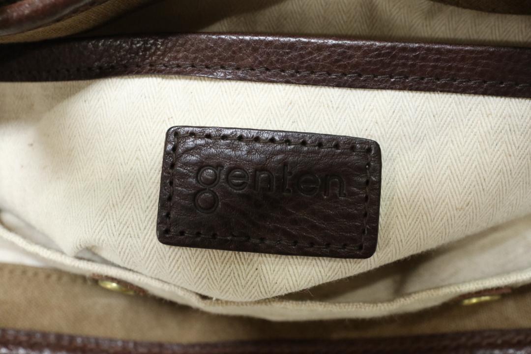 genten ゲンテン キャンパス レザー切り替え トートバッグ 革