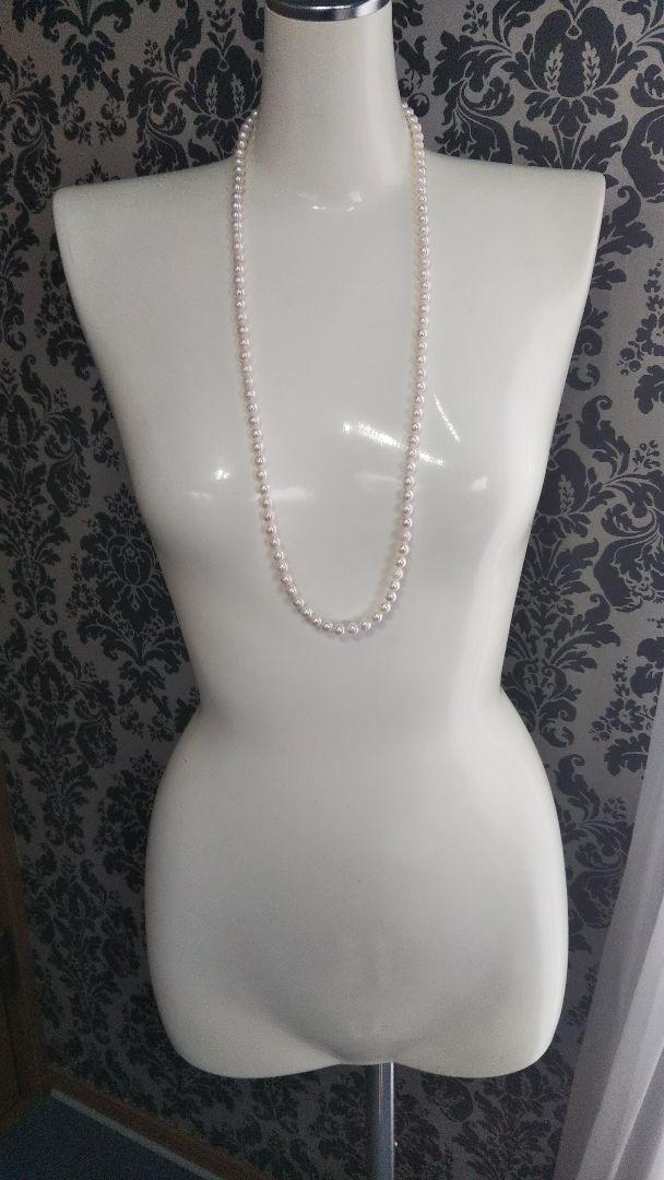 【照り艶、色美しい※あこや本真珠】6.8mm 前後80cm ロングネックレス