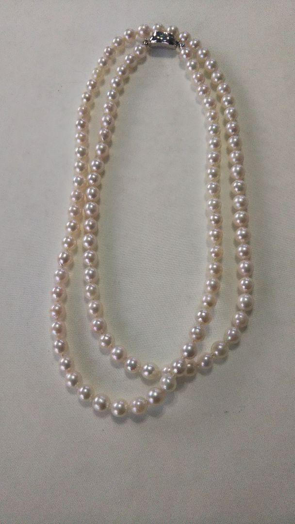 【照り艶、色美しい※あこや本真珠】6.8mm 前後80cm ロングネックレス