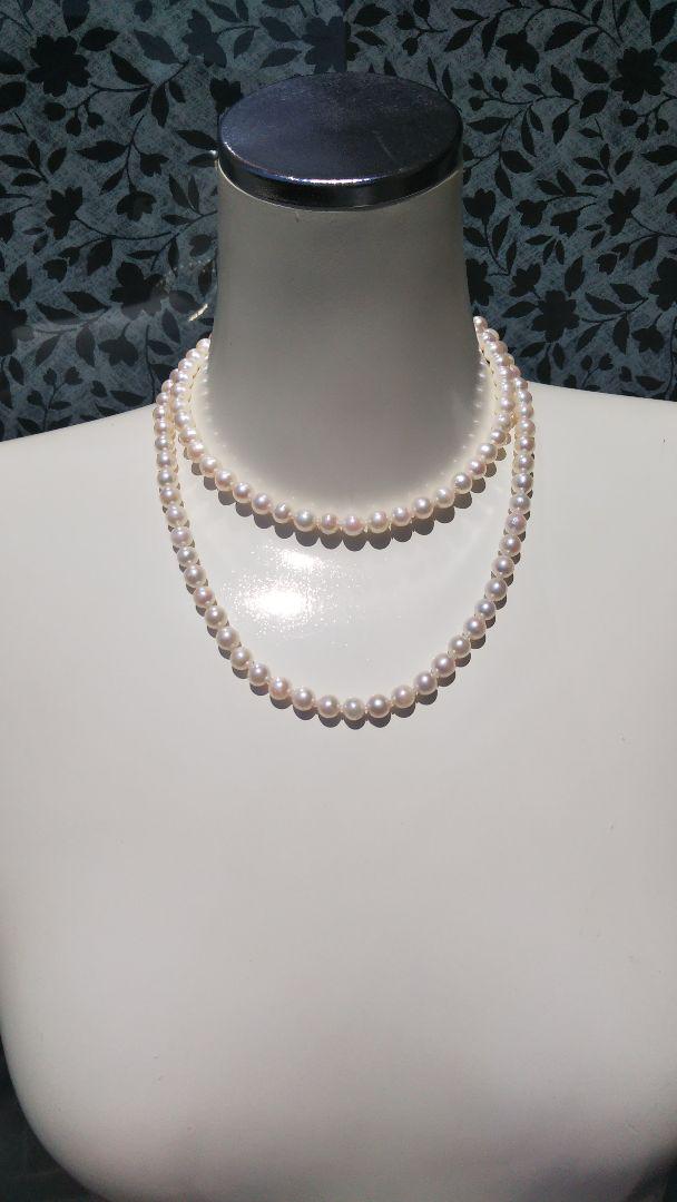 【照り艶、色美しい※あこや本真珠】6.8mm 前後80cm ロングネックレス