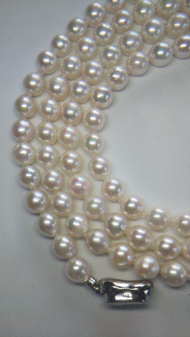【照り艶、色美しい※あこや本真珠】6.8mm 前後80cm ロングネックレス