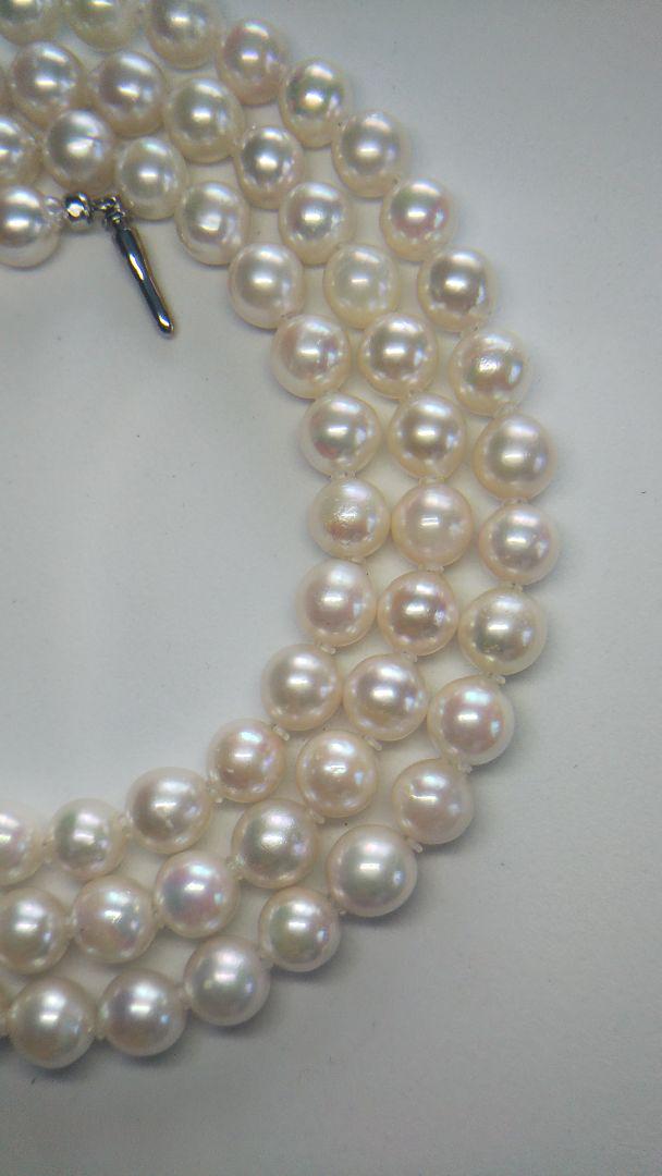 【照り艶、色美しい※あこや本真珠】6.8mm 前後80cm ロングネックレス