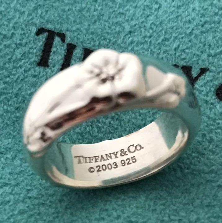 Tiffany 桜モチーフ リング 8.5号 希少