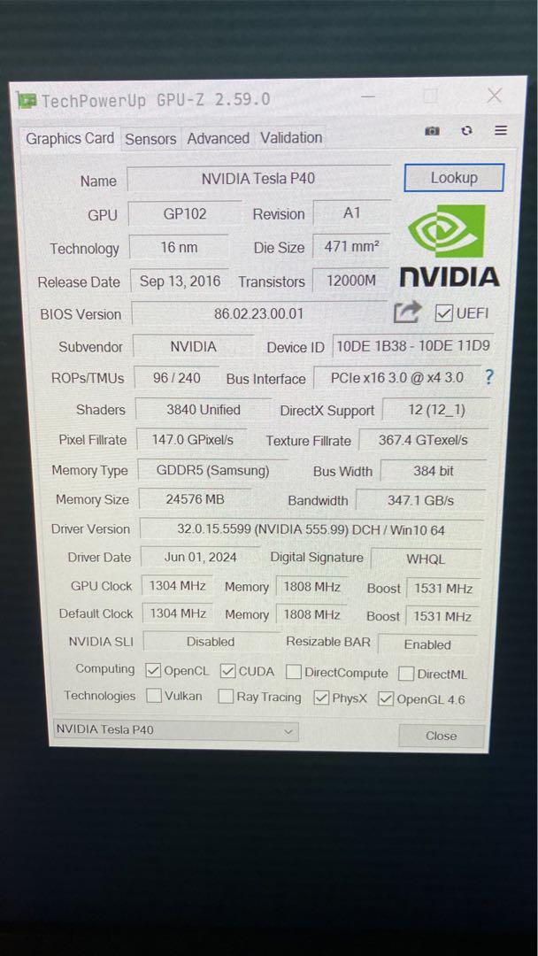 その他 Nvidia Tesla P40