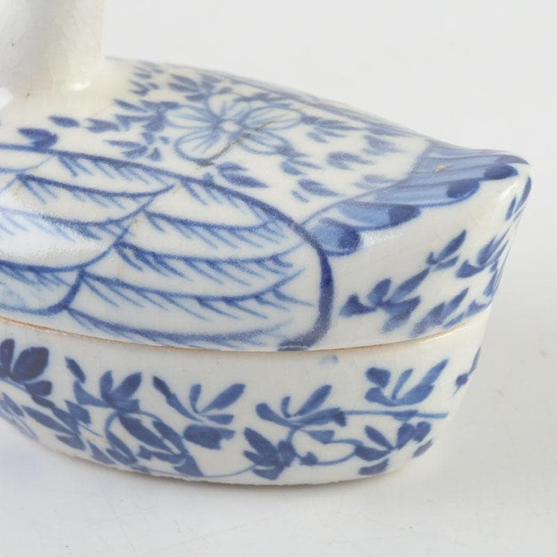 茶道具 染付 鳥形 香合 時代箱 V 9526 茶道具 染付 鳥形 香合 時代箱 V 9526