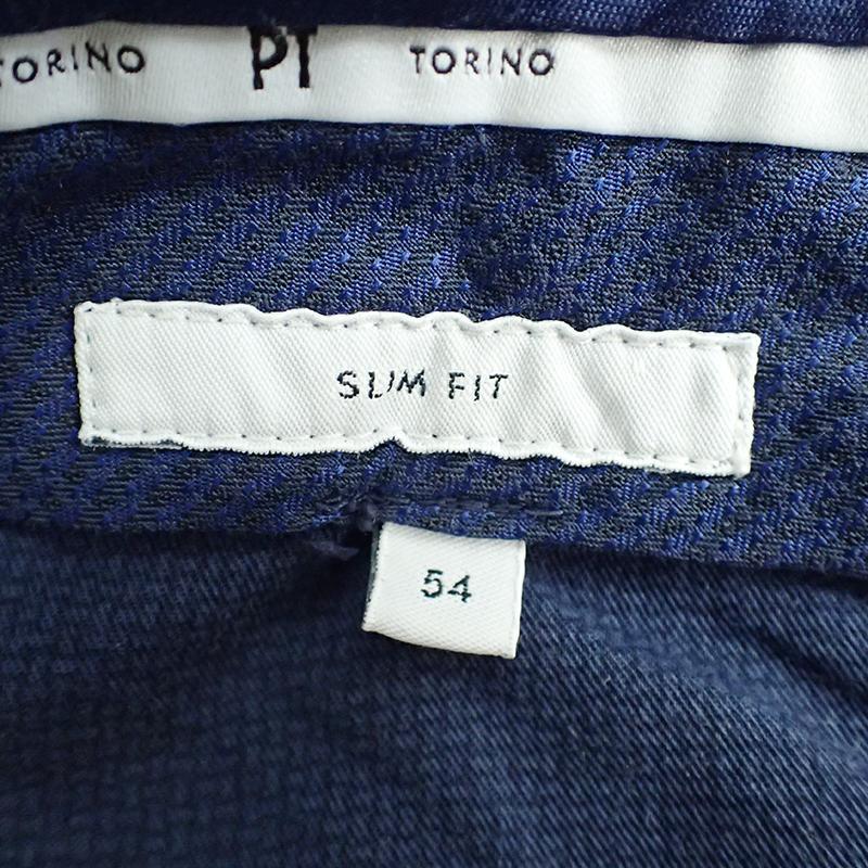 PTトリノ チノパンツ 54 XL ネイビー ストレッチ スリムフィット