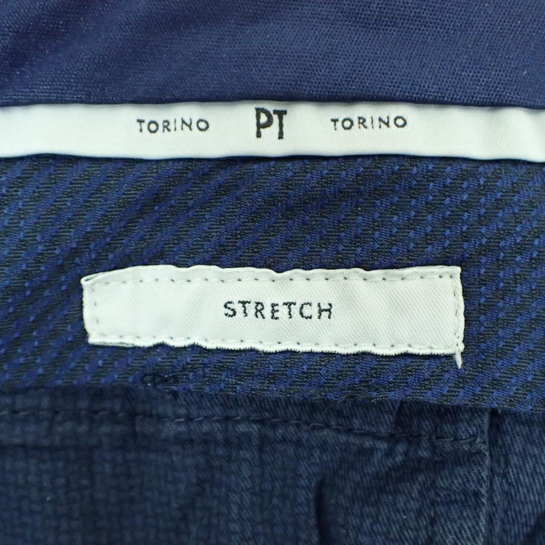 PTトリノ チノパンツ 54 XL ネイビー ストレッチ スリムフィット