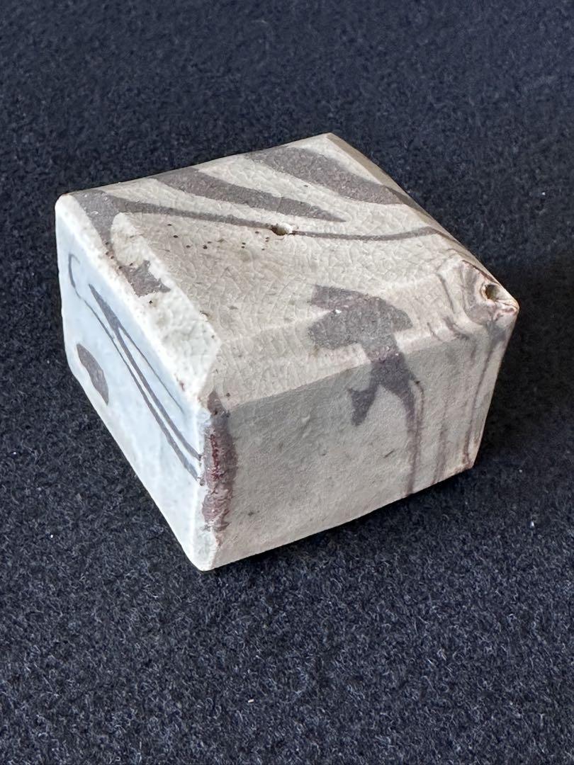 古美術　青磁練上水滴 陶印あり　作家物　朝鮮美術 骨董品 時代品 古美術品