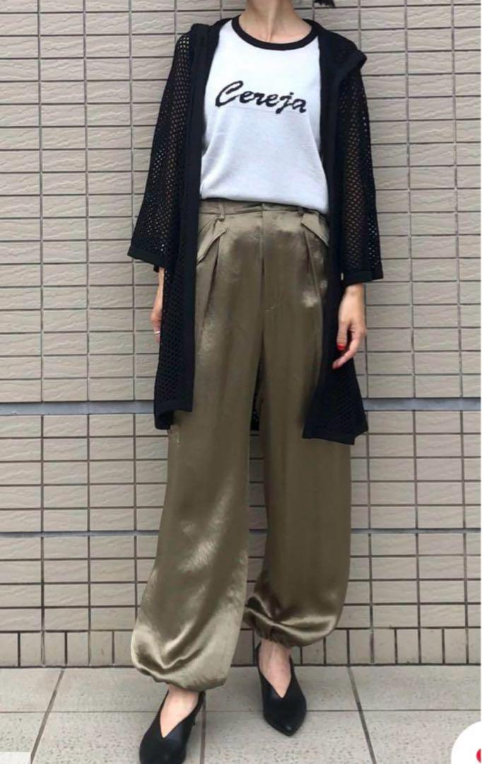 グレースクラス　サテンカーゴパンツ とろみ感　カーキー nrcg.lt