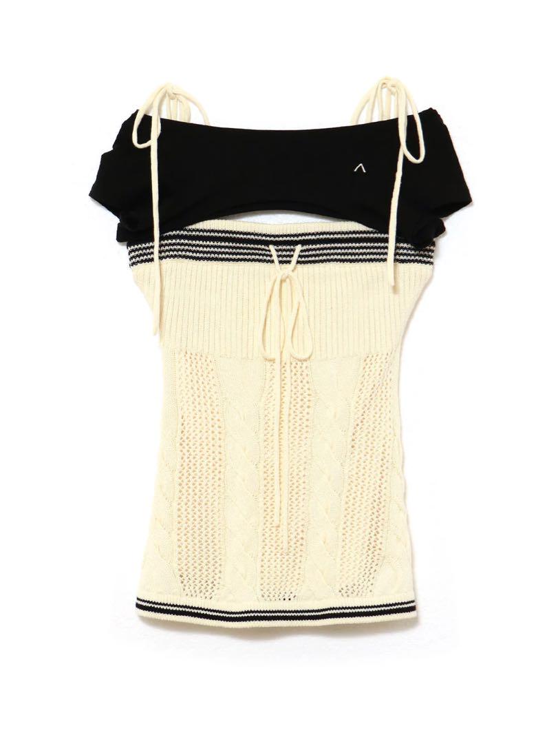 トップス Kitty cable knit tops AM1368