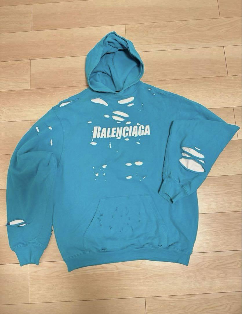 BALENCIAGA バレンシアガ デストロイプルオーバーパーカー