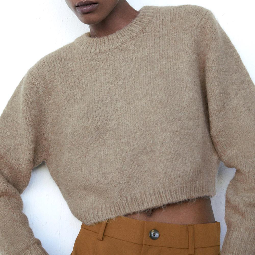 未使用 ZARA ザラ クロップド丈ニットセーター 長袖ニット