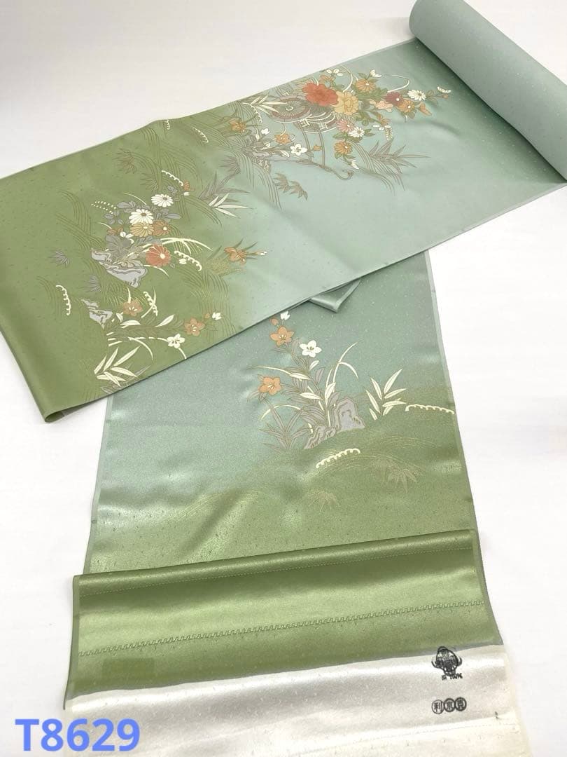 付け下げ 手描 金彩 紋意匠 正絹 反物