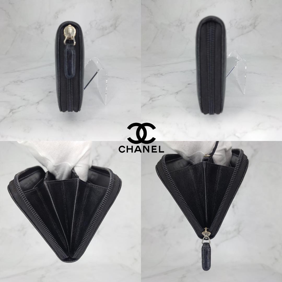 ✨CHANEL シャネル カメリア ラムスキン ラウンドファスナー 長財布