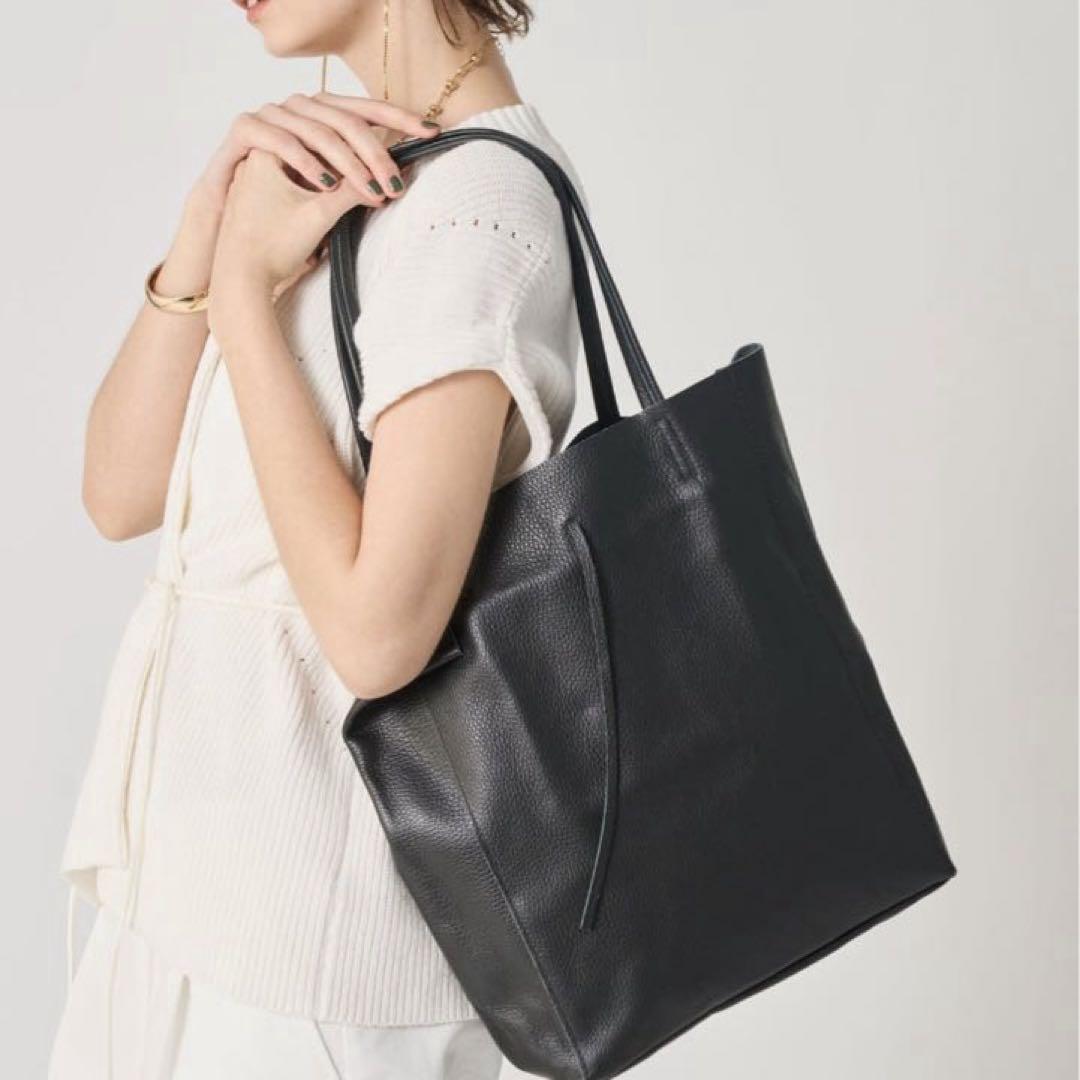 新品】MILLELA FIRENZE 本革 ブラックレザートートバッグ