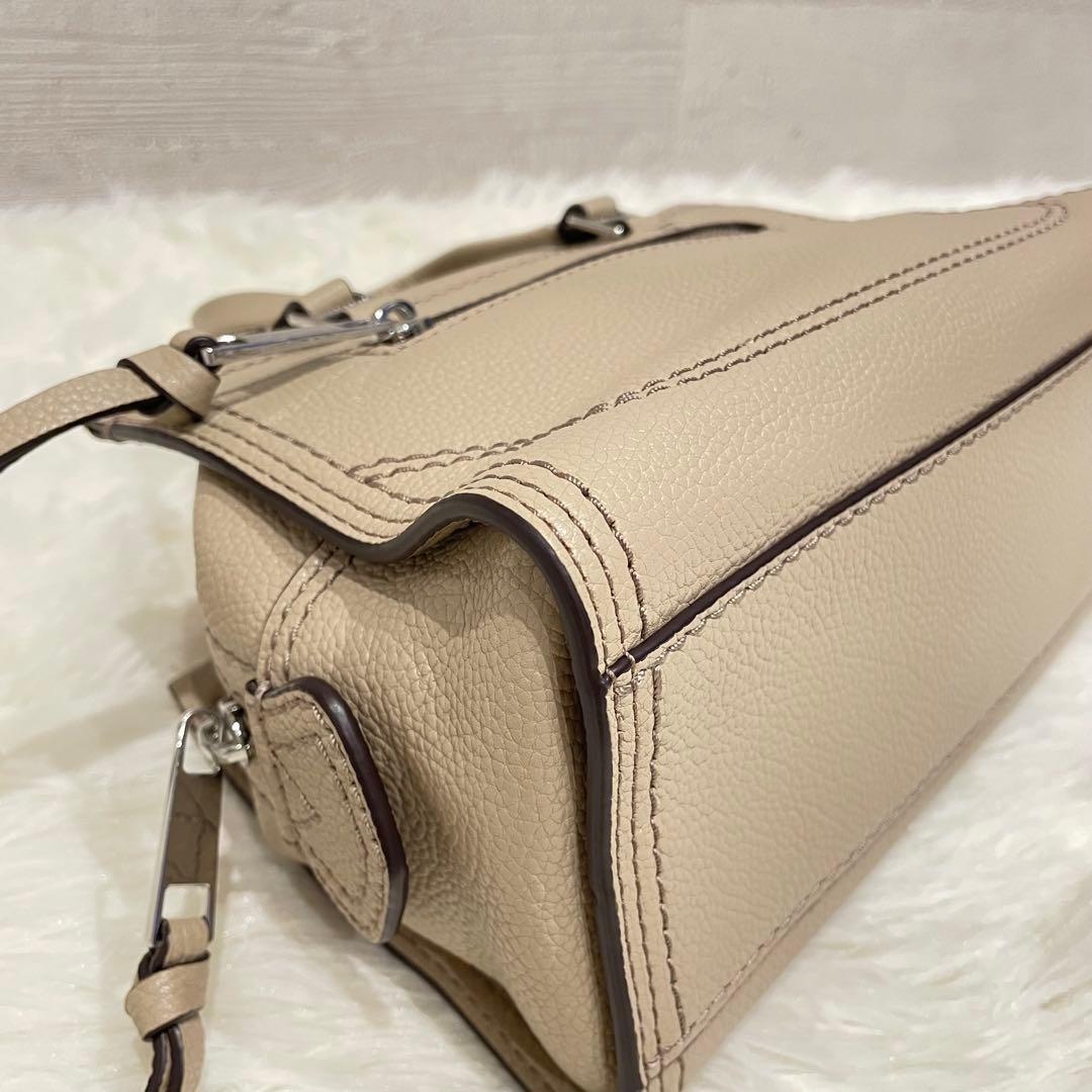 マークジェイコブス 2way レザー ハンドバッグ ショルダーバッグ ベージュ