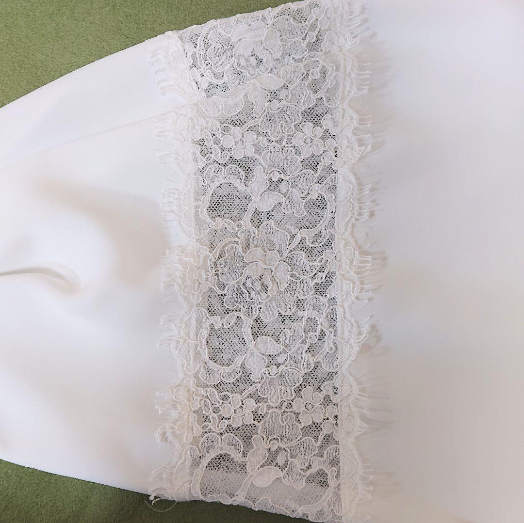 される 未使用に近い ホワイト 36 8awDP-m57827513051 ANAYI ダブルクロスソデレースブラウス ❤させて