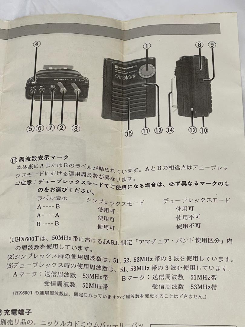 STANDARD Picotank HX600T トランシーバー