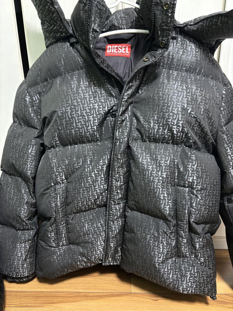 DIESEL グレー ダウンジャケット フード付き