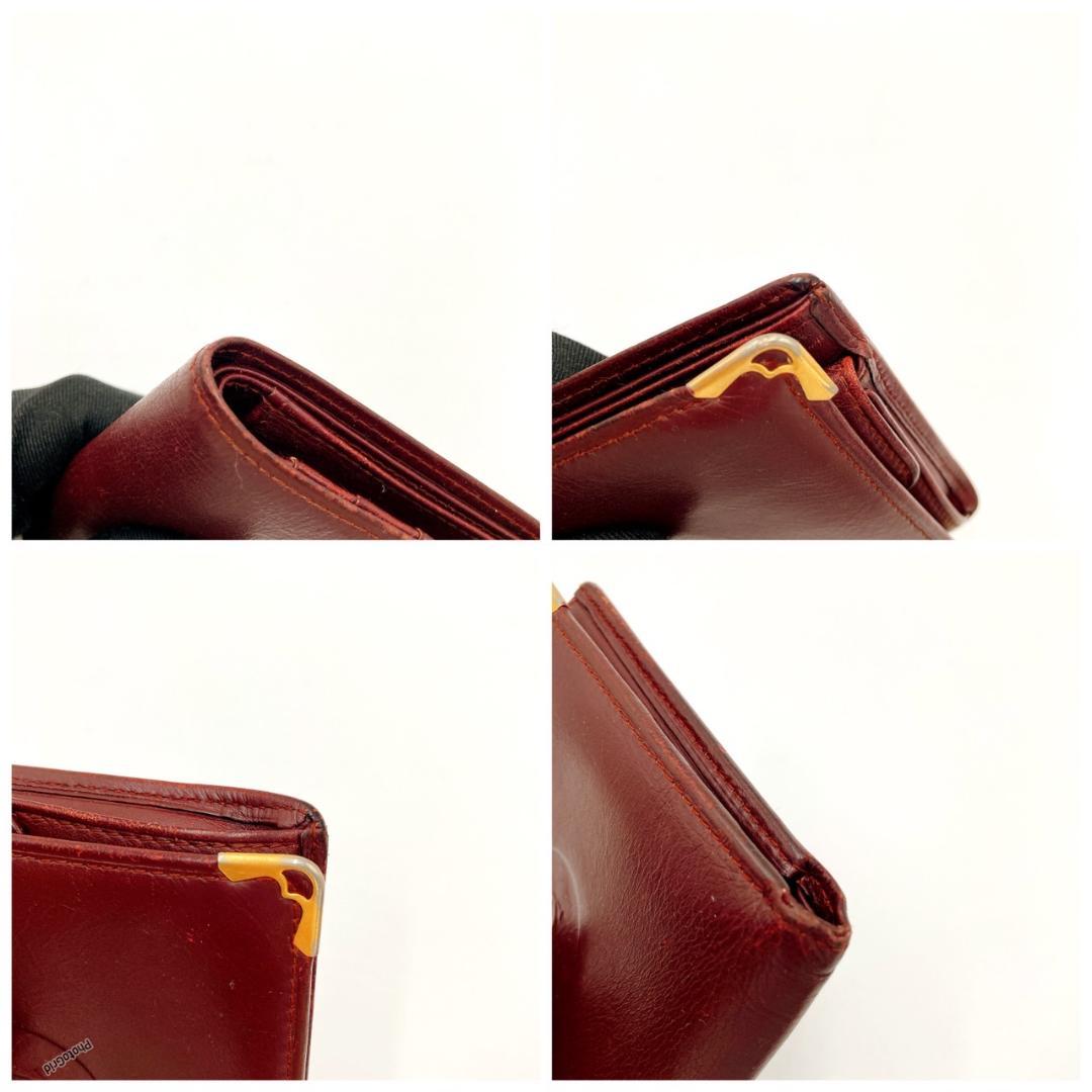 Cartier カルティエ　 折り財布 マストライン　ワインレッド　0327