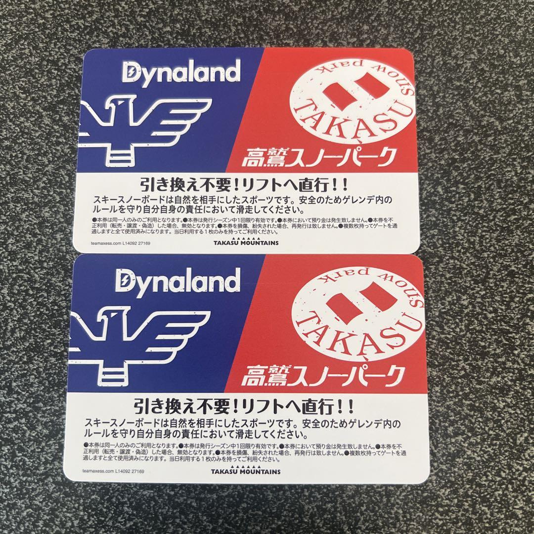 高鷲スノーパーク　ダイナランド　共通一日券