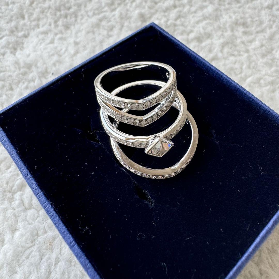 楽天市場】SWAROVSKI スワロフスキー 3連リング リング 指輪