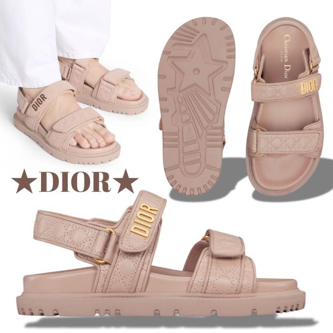 【DIOR】Or Dioract カナージュ キルティング サンダル Dior カナージュキルティング Dioract サンダル ピンク - メルカリ