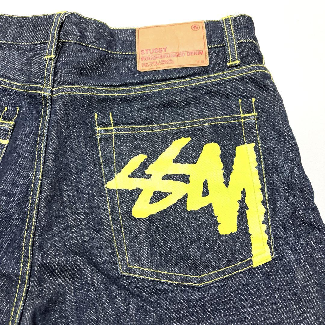 STUSSY ペイントデニム STUSSY ペイントロゴ デニムパンツ ステューシー チャプト周年