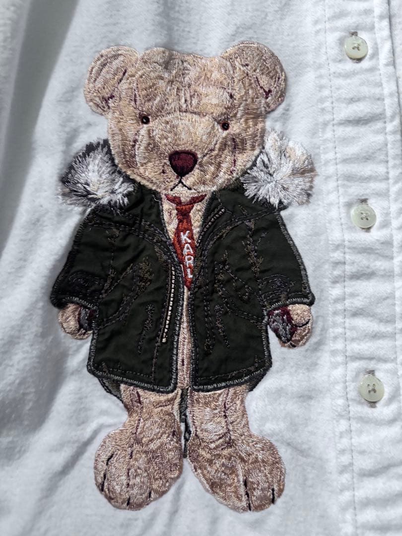 KARL HELMUT カールヘルム　ベアー刺繍ネルシャツ　ユニセックス