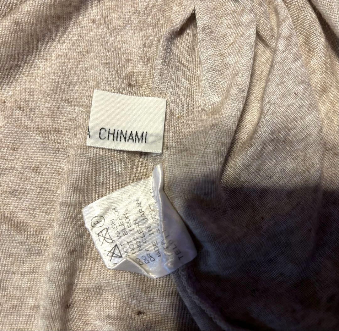 美品KAMISHIMA CHINAMI 変形 ヘンリーネック 長袖 ミンク 40