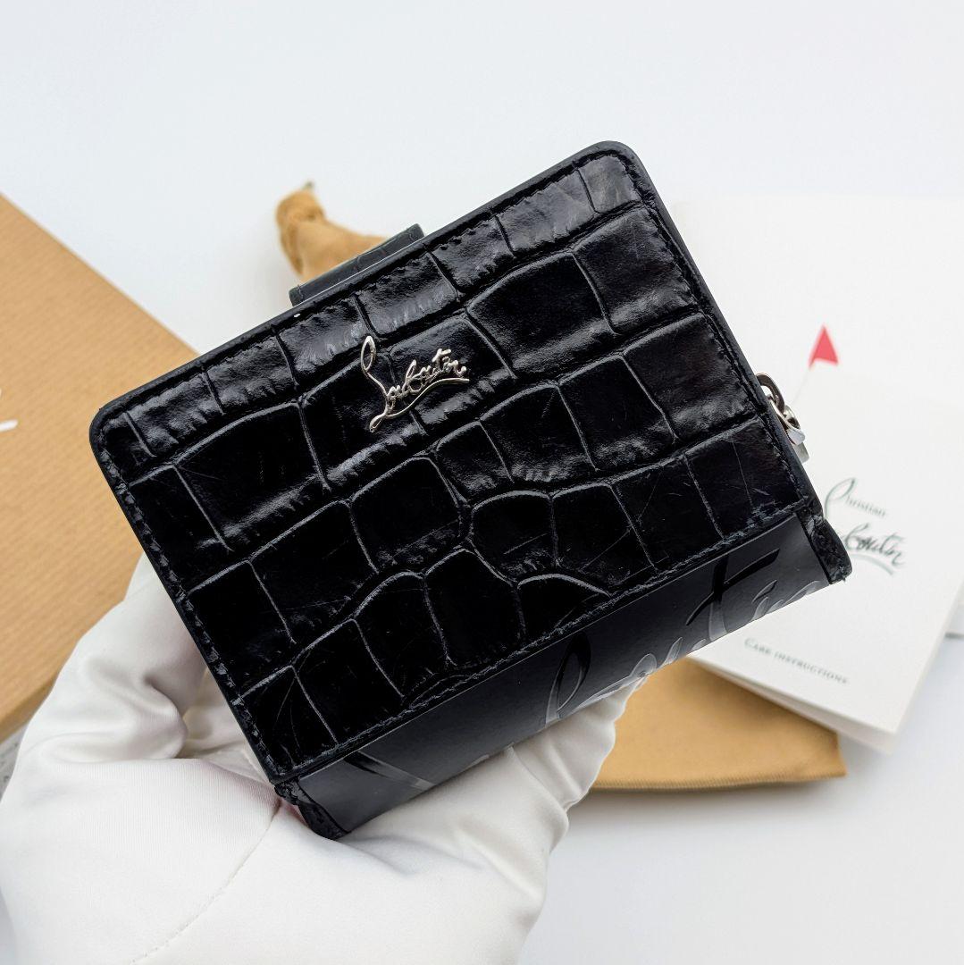 クリスチャンルブタン　パロマ　二つ折り財布　ロゴ型押し　ブラック Christian Louboutin - クリスチャンルブタン CHRISTIAN