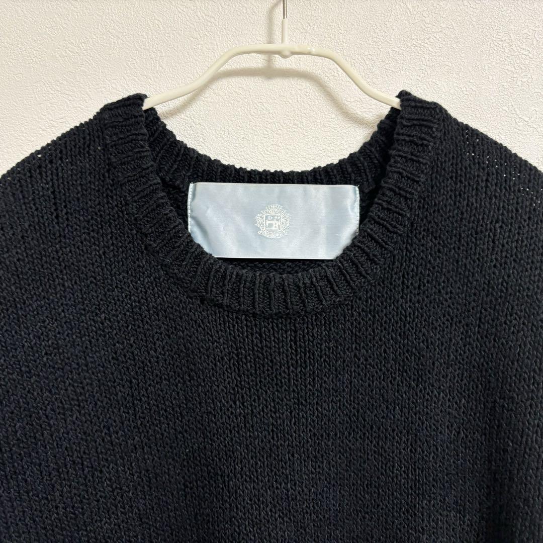 Dulcamara コットン ニット ベスト メッシュ ブラック 黒