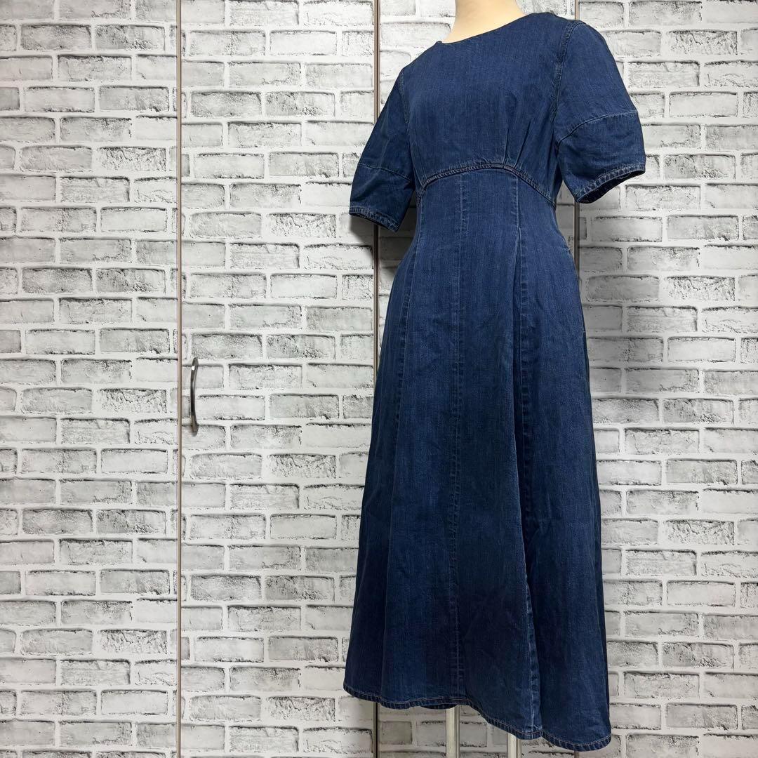 MOUSSY マウジー デニムワンピース ロングワンピース フレア 半袖 1