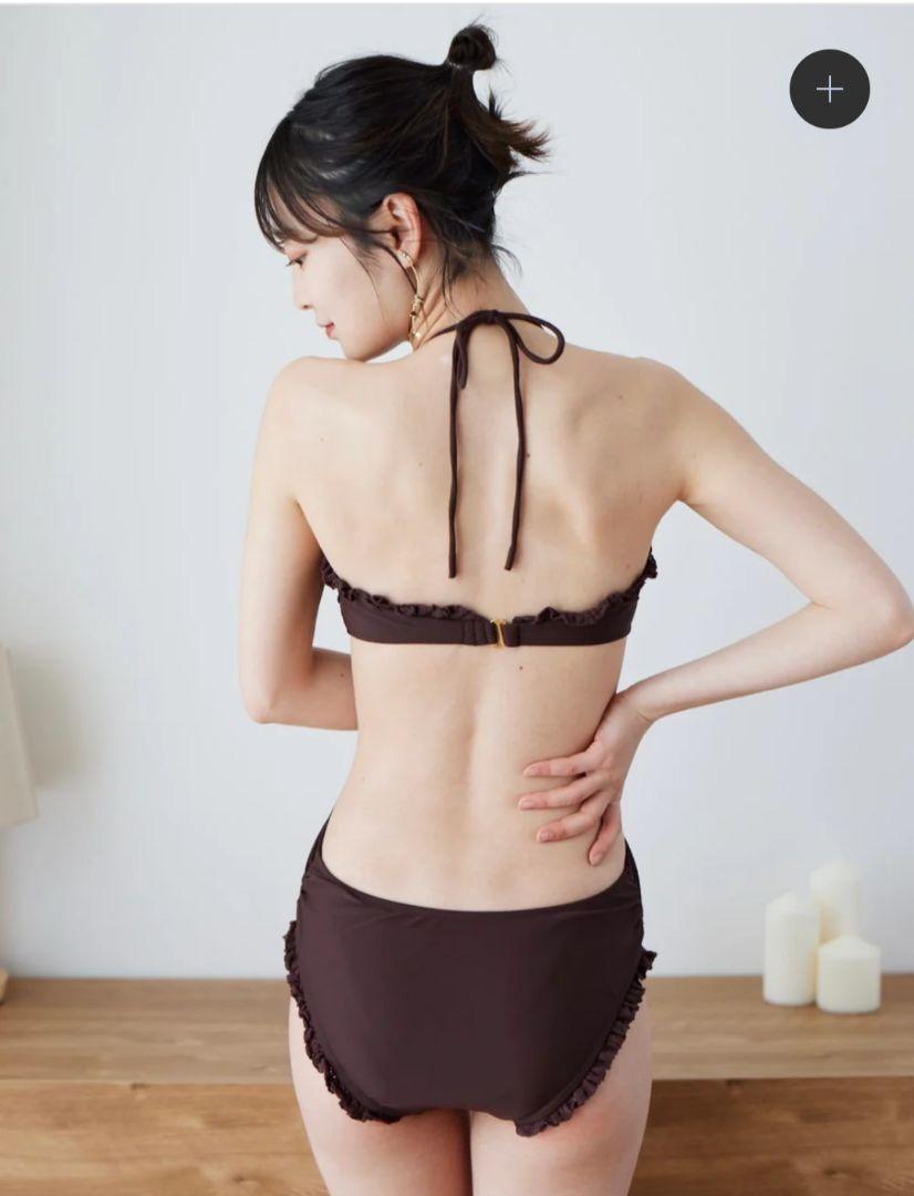 リボン付きブラウンワンピース水着 ribbon tidy neam swim