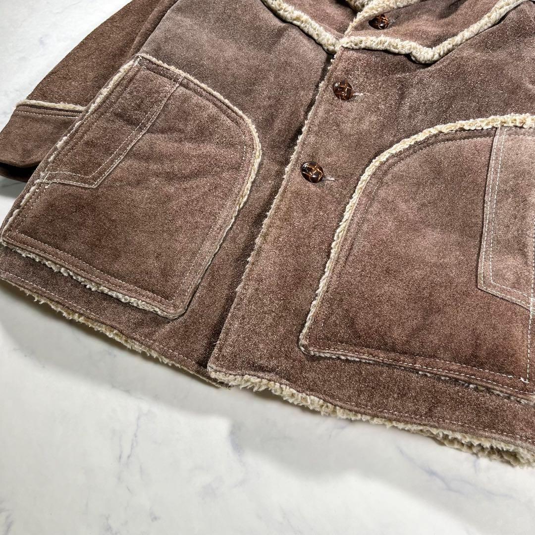 【極美品】Schott ショット ムートン スエード ボア ランチャーコート 画像5