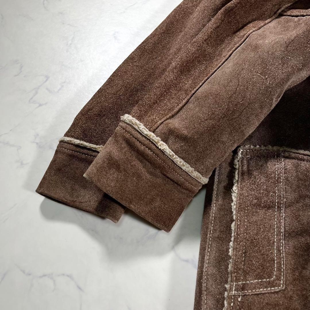 【極美品】Schott ショット ムートン スエード ボア ランチャーコート 画像6