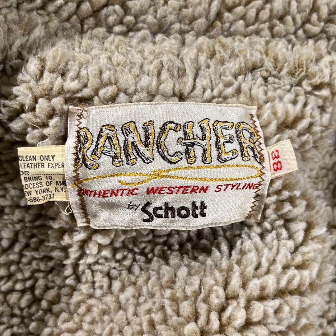 【極美品】Schott ショット ムートン スエード ボア ランチャーコート 画像9