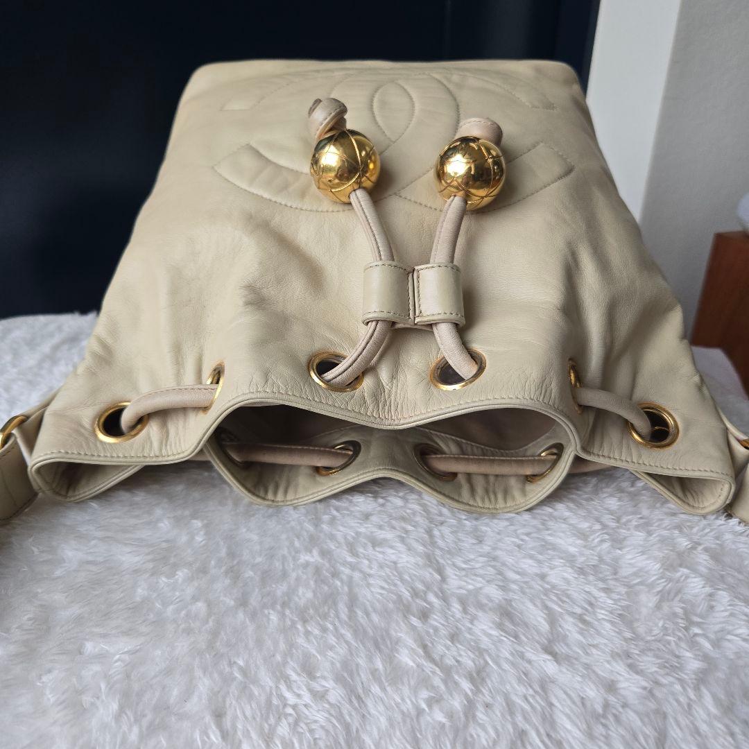 CHANEL　シャネル　ココマーク　ドローストリング　チェーンショルダー 巾着 CHANEL シャネル ココマーク ドローストリング チェーン